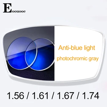 1.56 1.67 1.61 1.74 Пощенски код UV400 Анти-синя светлина, фотохромичните лещи от сива смола, предписани лещи, анти-радиация компютър, UV