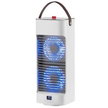 1 комплект мини персонален климатик Тенис на преносим овлажнител бял с led USB настолен вентилатор