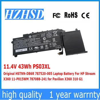 11,4 V 43Wh PS03XL Оригинална Батерия за лаптоп, HSTNN-DB6R 787520-005 за HP Stream X360 11-P015WM 787088-241 за Палата X360 310 G1