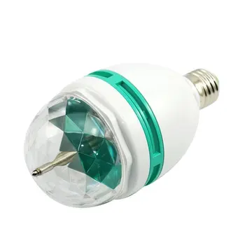 110 В На 220 В 3 W E27 RGB led светлина 85-265 В С Led лампа Коледна Автоматична въртяща се светодиодна лампа EU Plug Основата на лампата hoilday домашно осветление