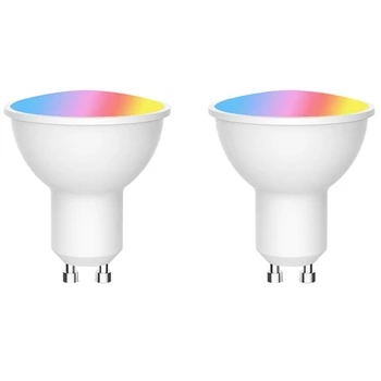 2X Gu10 прожектор Wifi умна лампа за домашно осветление 5 W RGB + CW (2700-6500 НА Вълшебната led крушка с променящите се цвят