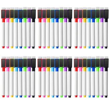 50/48 бр. цветни магнитен маркер за бяла дъска, училищни бяла дъска, тънка дръжка за сухо изтриване, детска химикалка с гума, гумена дръжка за писане