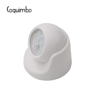 Coquimbo 9 Светодиода на датчика за Движение лека нощ Въртене На 360 Градуса, Преносим лека нощ Автоматичен ИНФРАЧЕРВЕН Инфрачервен Сензор, монтиран на стената Лампа За Коридора