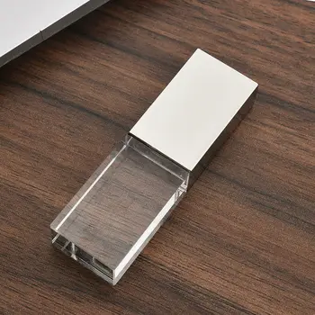Crystal USB Стик USB 2.0 Flash С Предавателна Led Лампа Потребителски Логото Usb-Ключ Сватбен подарък 4 gb 8 gb 16 GB 32 GB (повече от 10 бр. Безплатно лого)
