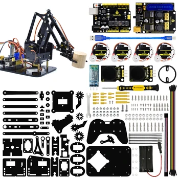 Keyestudio 180 Градуса Комплект Ръцете на Робота Акрилни PS2 4DOF Механични Играчки с Нокти за Arduino Комплект Ръцете на Робота САМ Програмиране на Пръчката Робот