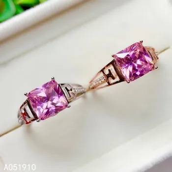 KJJEAXCMY бутик за бижута от сребро проба 925, с инкрустирани Розов кристал, скъпоценен камък, красивият пръстен, сладко