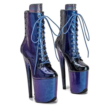 LAIJIANJINXIA/ Нови модни дамски модерни обувки за танци на един стълб 20 см/8 инча на платформа с висок ток