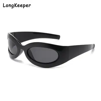 Long Keeper Нови Спортни Слънчеви Очила Y2K в стил пънк, Дамски Маркови Дизайнерски Огледални Слънчеви Очила, Мъжки Uv400, Сенки Очила, Цветни Очила Y2K