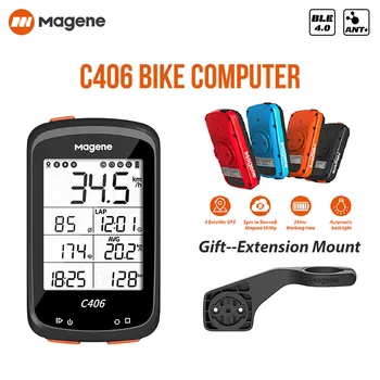 Magene GPS велосипеден компютър, Безжичен скоростомер C406 Водоустойчив пътен МТВ велосипед Bluetooth велосипеден брояч Аксесоари за велосипеди