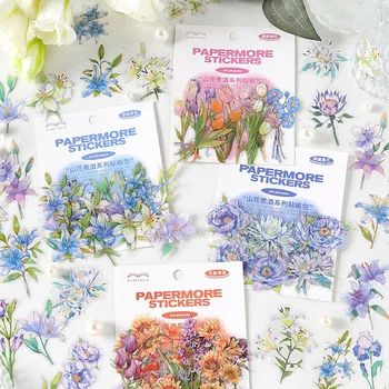 MOHAMM 40 листа цветни свежи цветни стикери за подарък опаковки Декоративни етикети Дневник Дневници, Календари училищни проекти
