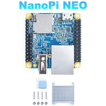 Nanopi NEO с отворен код H3 Такса за разработка + Радиатор DDR3 Оперативна памет 512 MB Четириядрен процесор Cortex-A7 Ubuntu Openwrt Armbian