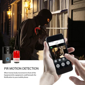 Sasha умен WiFi звънец 1280x720 домофонна система, камера за сигурност PIR детектор за движение, нощно виждане домашен монитор безжичен звънец