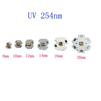 UV 254 нм дълбока UVC led ултравиолетова лампа за стерилизация на оборудване, заплата от 10 мм и 14 мм и 16 мм и 20 мм на печатна платка