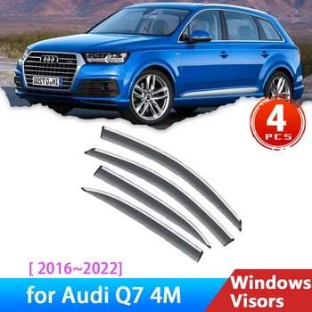 Автомобилни Страничните прозорци, Козирки за Audi Q7 4M 2016 ~ 2022 2017 2018 2020 Аксесоари Дефлектори Защита От Дъжд За Вежди Козирка Ветрозащитный