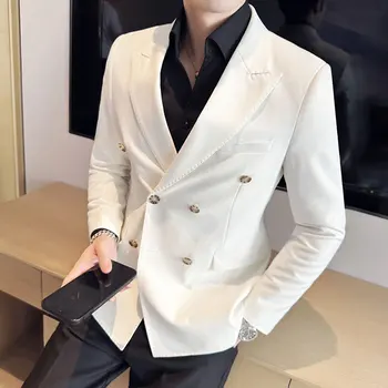 Бутик за мъжка мода всеки ден корейската версия на британски стил, тънък двубортный джентълменско trend сако за официални събития, сватбена блейзър