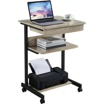 Бюрото за вашия лаптоп, нощни компютърна масичка, студентски бюро, сиво