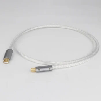 Висококачествен Nordost ОДИН Посеребренный + Монозвуковой Екран Hifi 2,0 USB Кабел, Тип A и Тип B Hifi-Кабел за трансфер на данни За КПР