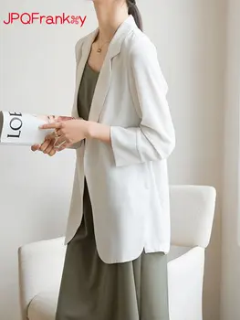 Висококачествен женски яке 2023, новият годишен тънък шифоновый уличен свободен тънко яке на чужд дизайн, блейзери за жени, палто