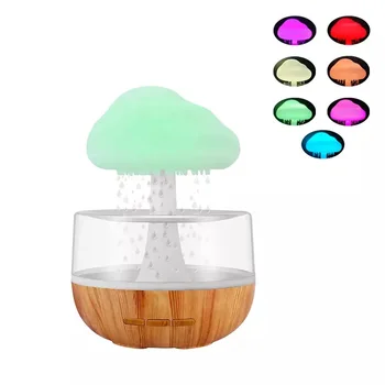 Дождевое Облак Овлажнител на Въздух Дифузер, Етерични Масла, Ароматерапия с Копчета Звуци Капки Вода Цветни Нощни Светлини Домашната Спалня
