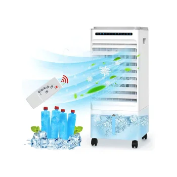 Един изпарителен охладител на въздуха с дистанционно управление, Капацитет на резервоара за вода 6 л Бял ABS [в наличност в САЩ]