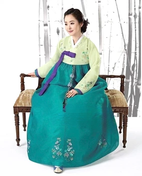 Жена Ханбок от Корейската Оригинални Вносни тъкани Традиционен Ханбок за майката на булката и Младоженеца