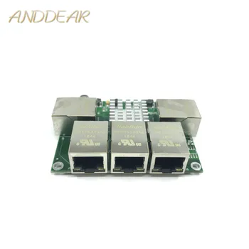 Индустриален клас mini micro ниска мощност 3/4/5 портове и конектори 10/100/1000 Mbps RJ-45 Gigabit ethernet мрежов комутатор модул gigabit мрежов комутатор