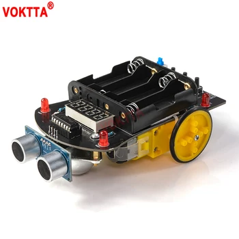 Интелигентен робот комплект за кола модул за проследяване на линията на Ултразвуков сензор IR интелигентна и образователна играчка робот комплект за кола за заобикаляне на препятствия