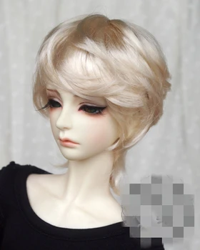 Куклен перука BJD за 1-3 1-4 1-6 размери, симулиращ перука от мохера, светло кафяво, кафяво, черно, многоцветни аксесоари за кукли с къдрава коса