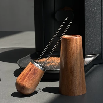 Мешалка за кафе еспресо Професионален инструмент за разпространение на прах от производството на тъкани WDT игла за бъркалка с дръжка от дърво