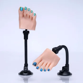 Модел на краката за тренировка на ноктите, течен силикон, реалистични маникюр, акрил манекен, тренировка на краката за художници, арт салон 