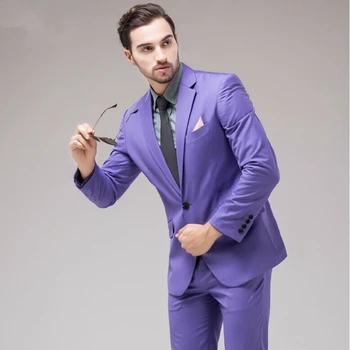Най-новият Лилаво Мъжки костюм 2022 Slim Fit, Обтягивающий Смокинг за Младоженеца, Абитуриентски, Сватбени Костюми, Мъжки костюми Terno Masuclino, 2 броя (Сако + панталон)