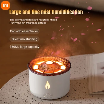Нов овлажнител на въздуха за дома офиса на Xiaomi, дифузор ароматни етерични масла с горяща лампа, аромат за изригване на вулкан
