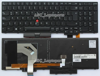Нова латинска америка Испанска клавиатура Teclado с подсветка за Lenovo Thinkpad T570 T580 P51s P52s Черна Рамка Черен със светлини, датчик за