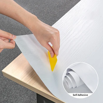 Перлено Бяло Дърво САМ Home Decor PVC самозалепващи се Тапети За Ремонт Мебели на Стикера на Вратата на Хола устойчиви на вода
