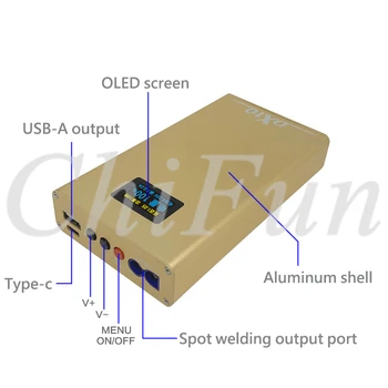 Портативен уред за точката на заваряване OLED с регулируема батерия, апарат за спот заваряване, инструменти за заваряване на 0.2/0.3 mm, никел за точка дръжки 18650 8awg