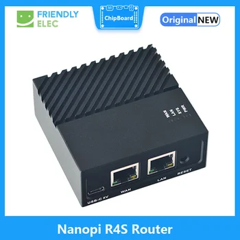 Приятелски портали NanoPi R4S 4GB Dual Gbps Ethernet RK3399 с подкрепата на охлаждане OpenWRT LEDE System V2ray SSR Linux Rockchip