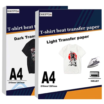 Хартия за мастиленоструен на топлопреминаване, тениска, светло-тъмно черна хартия за пренасяне на тъкани, термотрансферная хартия за памучни дрехи