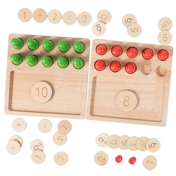 Цветни математически броячи детска градина други забавни играчки за броене на добавяне дърво, определени за манипулация за деца