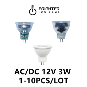 1-10 бр. led мини точков лампа MR11 GU4 AC/DC 12 v 3 W COB лампа от мъниста висок светъл топло бяла светлина замени 20 W 50 W галогенную лампа