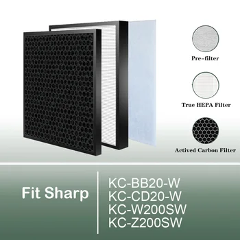 HEPA филтър и въглероден филтър за въздушен филтър Sharp KC-BB20-W KC-CD20-W KC-W200SW KC-Z200SW